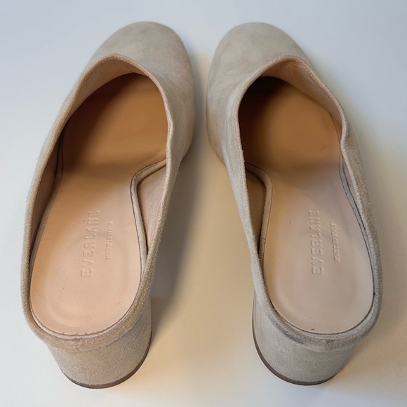 Everlane Day Heel Mule Beige Size 9 Suede Block Heel Slip On GUC - Picture 4 of 9